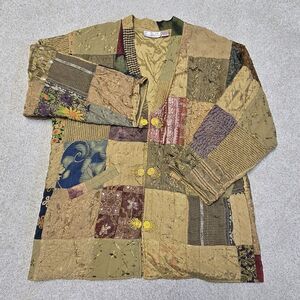 Celeste Patchwork Artsy Bohemian Floral Blazer Sz M/L